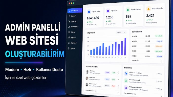 firmanız için admin panelli websitesi oluşturabilirim