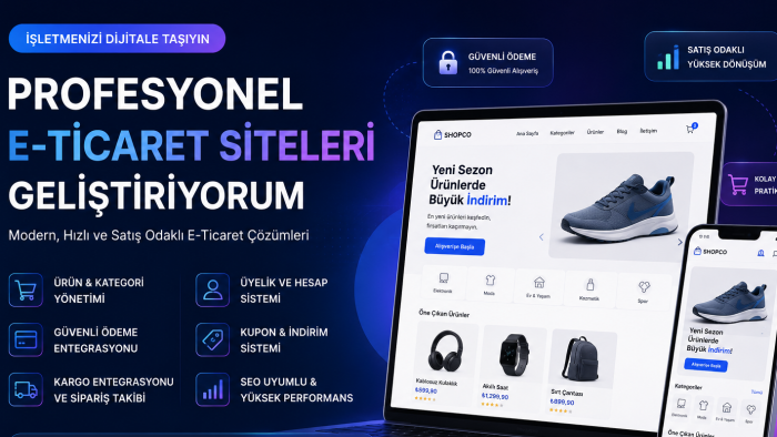 size özel e-ticaret siteleri geliştiririm