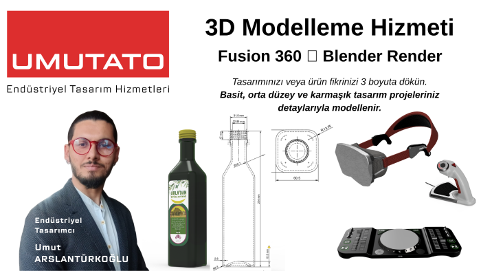 tasarımınız için 3 boyutlu modelleme hizmeti veriyorum