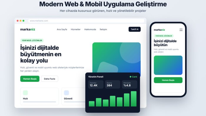 modern web ve mobil uygulamalarınızı geliştiriyorum