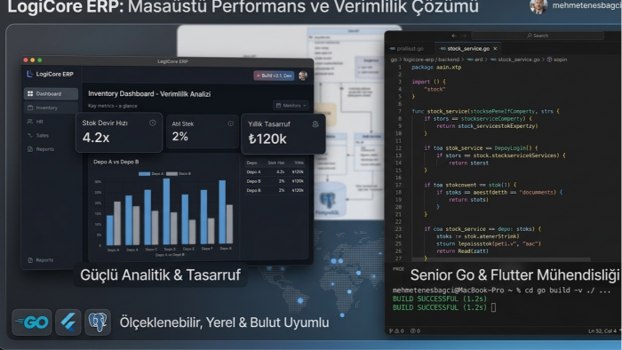 işletmeniz için uçtan uca modern masaüstü ERP geliştiririm
