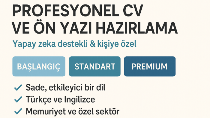 CV inceleme deneyimimi kullanarak size yardımcı oluyorum