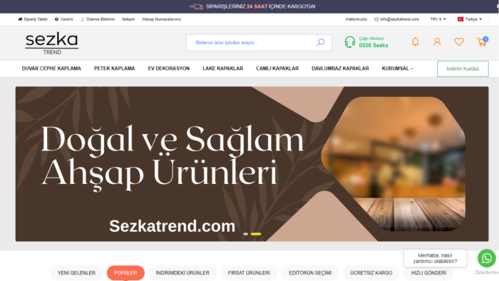 sizin için e-ticaret sitesi yapıyorum
