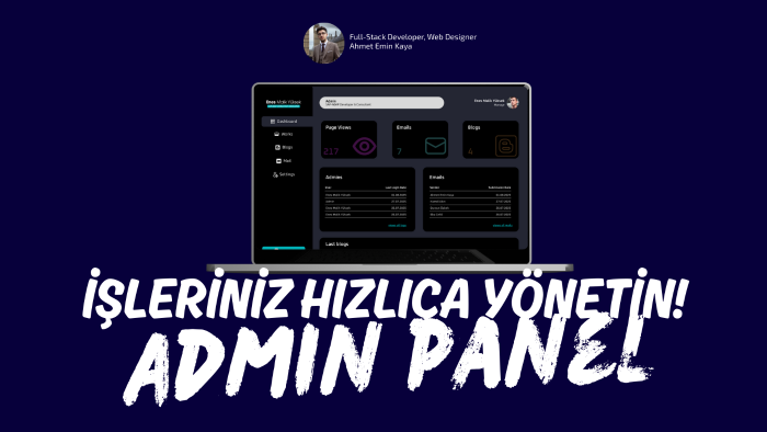 işletmeniz/sizin için tam yönetimli admin paneli oluştururum