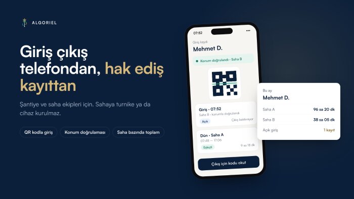 personel giriş çıkış ve puantaj takip uygulaması yaparım