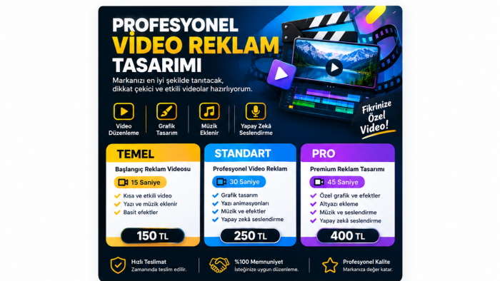 profesyonel reklam ve tanıtım videoları hazırlıyorum