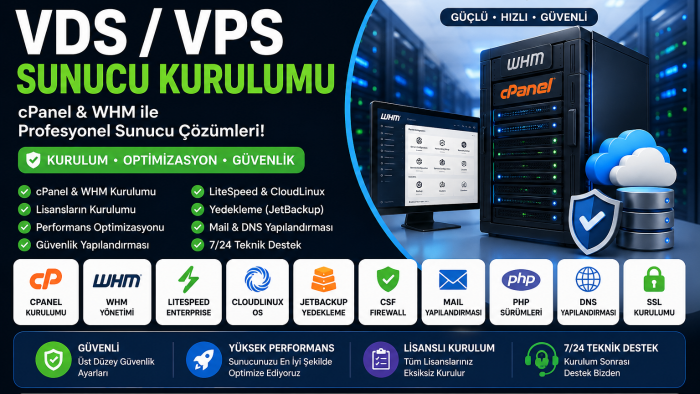 VDS ve VPS sunucunuzu profesyonel olarak kurabilirim