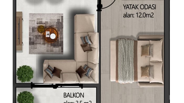 2D renkli kat planı hazırlarım