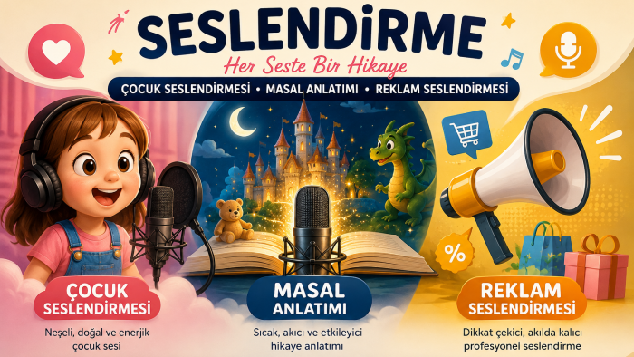 projeleriniz için karakter seslendirmeleri yapabilirim