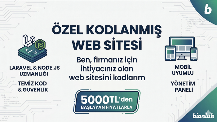 firmanız için ihtiyaca özel web yazılımları geliştiririm
