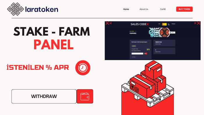 kripto projeniz için stake ve farm panelleri oluşturabilirim