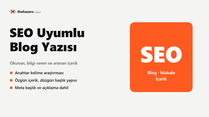 SEO uyumlu blog ve makale yazıları yazarım