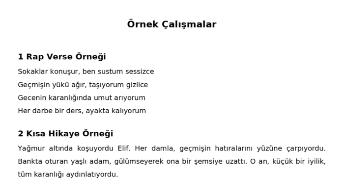 özgün şarkı sözleri ve yaratıcı metinler yazarım