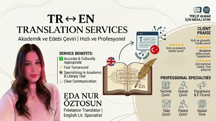 İngilizce ve Türkçe akademik metin çevirisi yaparım