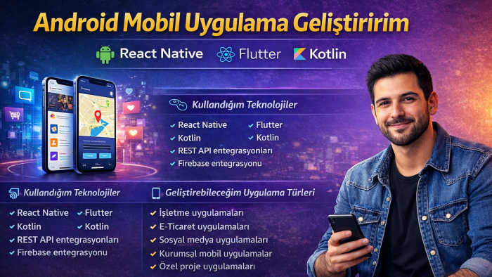 Android ve yapay zeka tabanlı mobil uygulama geliştiririm