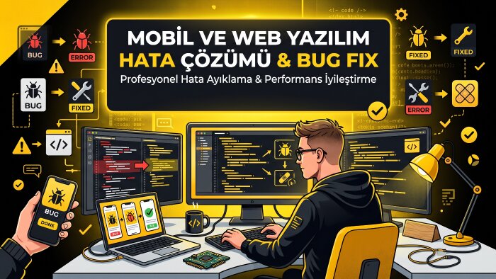 mobil ve web yazılım hatalarını çözebilirim