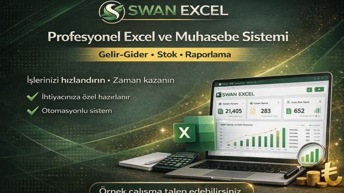 excelde gelir gider stok analiz hazırlayabilirim