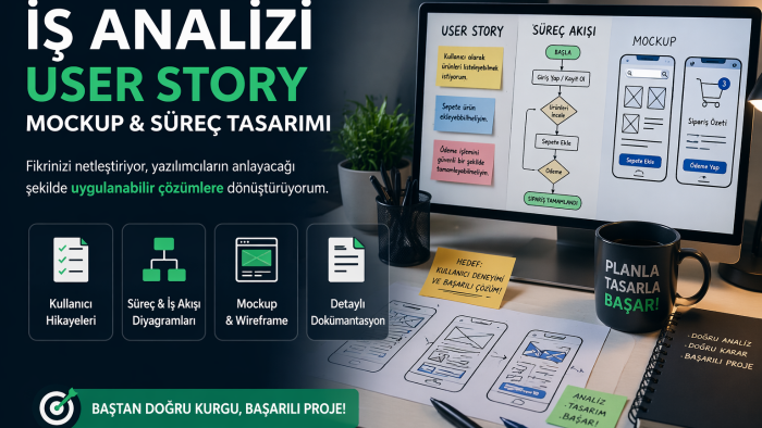 user story, use case ve wireframe hazırlarım