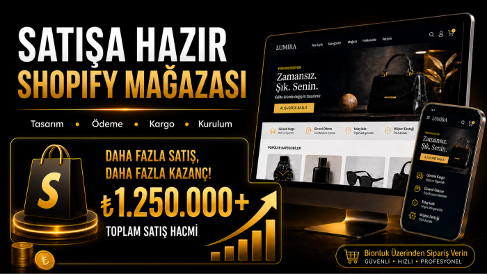 premium ve satış odaklı shopify e-ticaret sitesi kuruyorum