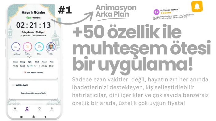 namaz vakitleri uygulaması yapabilirim