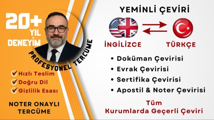 İngilizce Türkçe çift yönlü yeminli tercümanlık yapmaktayım