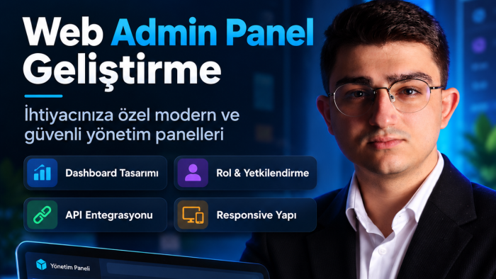 API entegreli web yönetim paneli geliştiririm