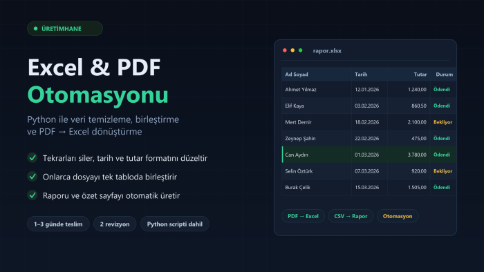 Excel ve PDF işlerinizi Python ile otomatikleştiririm