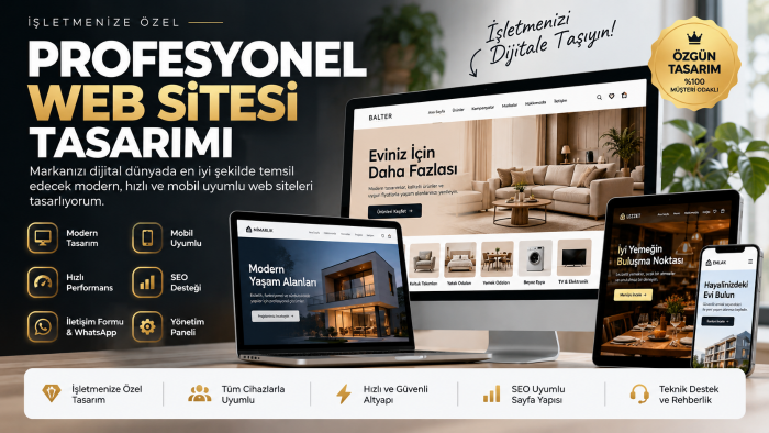 işletmenize özel modern ve profesyonel web sitesi tasarlarım