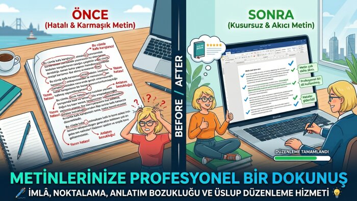 metinlerinize profesyonel editörlük desteği sağlamaktayım