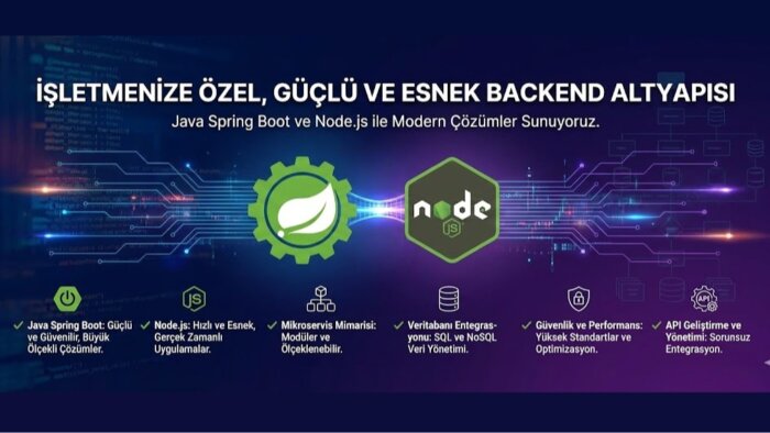 java spring boot ya da nodejs ile backend geliştirebilirim