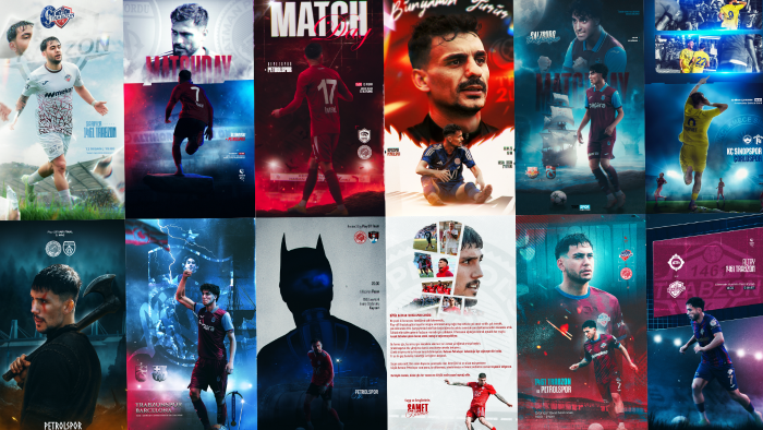 futbolcular için matchday (maç günü) posteri yapabilirim