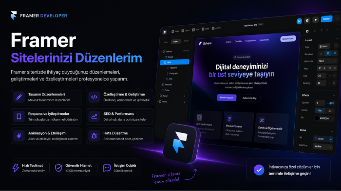 Framer ile yaptığınız siteleri düzenlerim