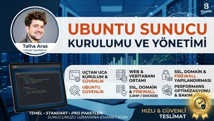 ubuntu sunucunuzu uçtan uca kurar ve yapılandırırım