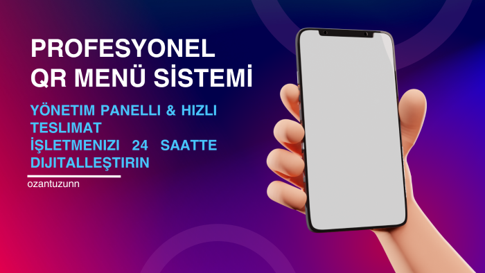 işletmeniz için yönetim panelli qr menü sistemi yaparım