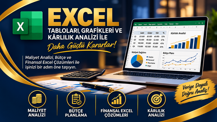 maliyet bütçe finans ve Excel çözümleri sunarım