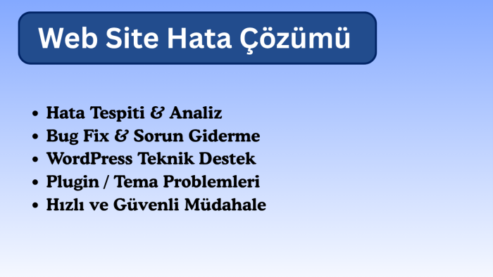 wordpress ve web sitenizdeki tüm teknik hataları onarırım