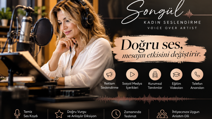  profesyonel kadın sesiyle içeriklerinizi seslendiririm