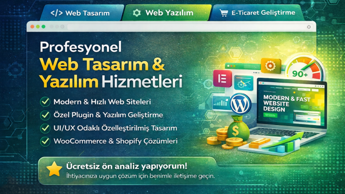web sitenizi modern ve profesyonel hale getiririm