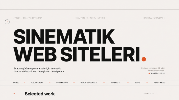  işini büyüten hızlı ve sinematik/modern web siteni kodlarım