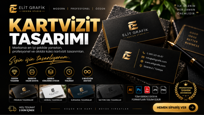 markanıza özel profesyonel kartvizit tasarımı yaparım