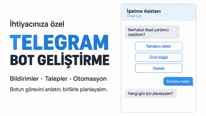 ihtiyacınıza özel Telegram botu hazırlayabilirim