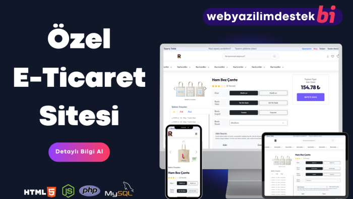 size özel e-ticaret sitesi hazırlarım