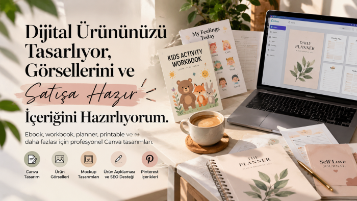 dijital ürününüzü tasarlıyor, satışa hazır hale getiriyorum