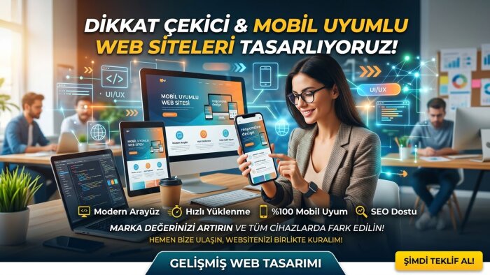 işletmeniz için modern, mobil uyumlu web sitenizi kurarım