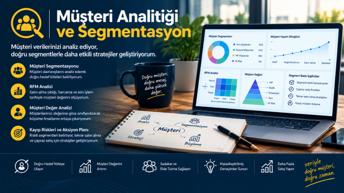 müşteri verilerinizi analiz ediyor, segmente ediyorum