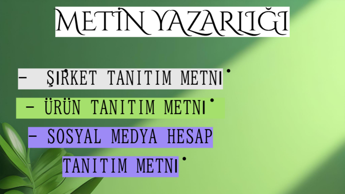 herhangi bir şey için tanıtım metni yazabilirim