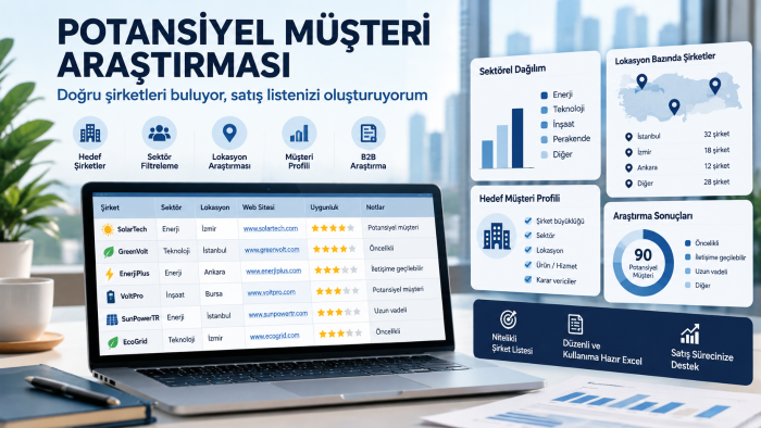 potansiyel müşteri araştırması yapıyorum