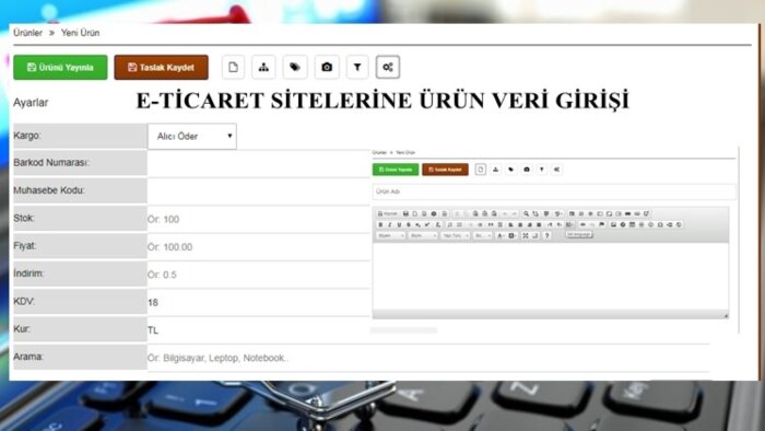 istenilen e-ticaret sitesine veri girişi yapabilirim