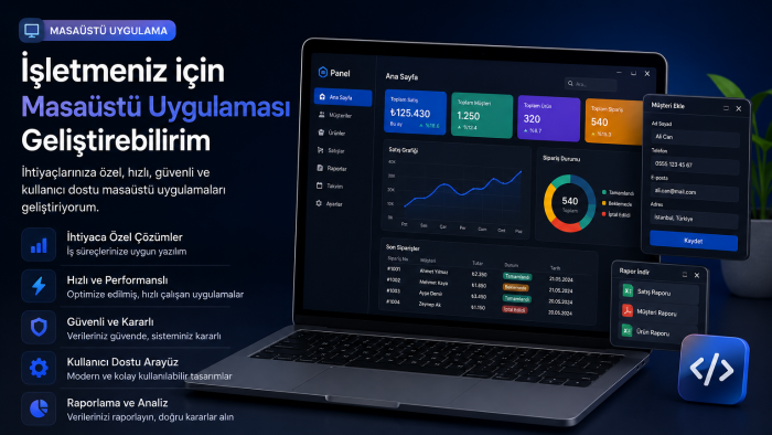 işletmeniz için masaüstü uygulaması geliştirebilirim