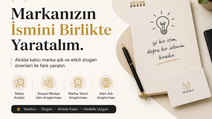 marka adı ve akılda kalıcı slogan buluyorum